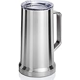 XPAC 22 Ounce Beer Stein with Lid and Handle, Stainless Steel, Vacuum Insulated Stein For Hot Or Cold Beverages