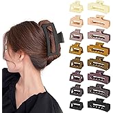 Hair Clips for Women 16 Pack 4.1 Inch Large Hair Claw Clips for Women Thin Thick Curly Hair,Big Matte Rectangle Clips,Strong Hold jaw clips hair accessories for women(Neutral)