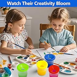 No Spill Paint Cups, 12pcs Paint Cups with Lids for