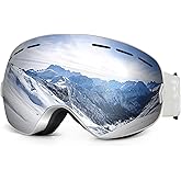EXP VISION Snowboard Ski Goggles Men Women Youth, Anti Fog OTG Winter Snow Goggles Spherical Detachable Lens