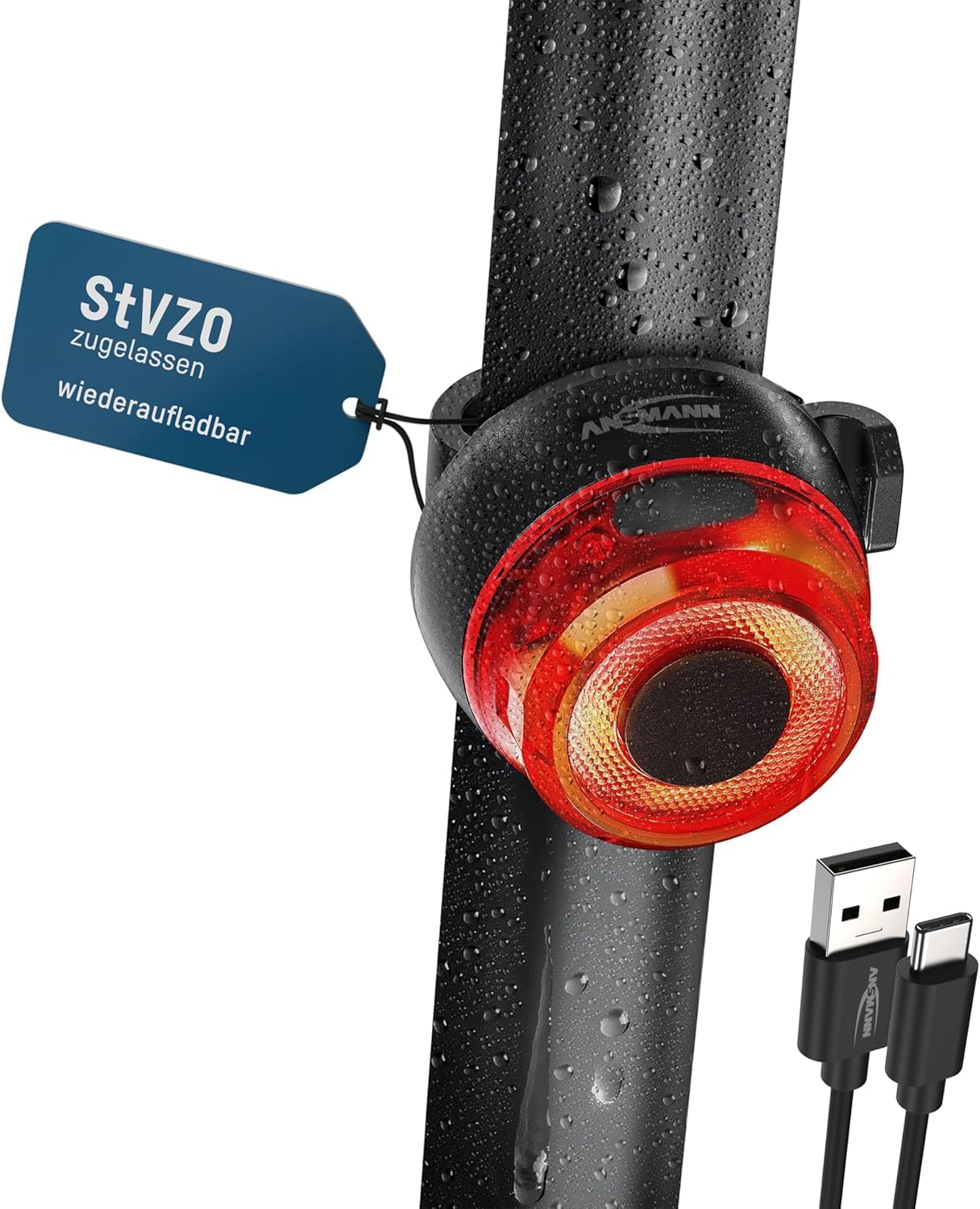 Linunity Smart Bike TailLight, Auto On/Off, Usb Rechargeable, Brake Sensing Light Sensing For Children And Adults (2024 Design)