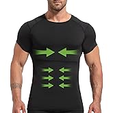 Lgtfy 4D Mens Compression Shirt Short Sleeve, Gynecomastia Tummy Control Back Support Undershirt, Slimming Vest