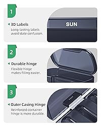 PULIV Pill Organizer with Large Capacity, Dual