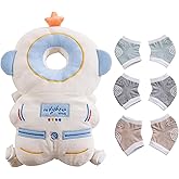 Baby Head Protector Cushion Backpack with 3 Baby Knee Pads(Astronaut) | Baby Head and Back Protection, Free 3 Knee Pads, Adjustable Straps, Soft Material,Cute Colorful Design, Baby Essentials
