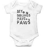 AW Fashions My Siblings Have Paws Baby Bodysuit Cute Newborn Girl Outfits Coming Home Outfit Boy Romper