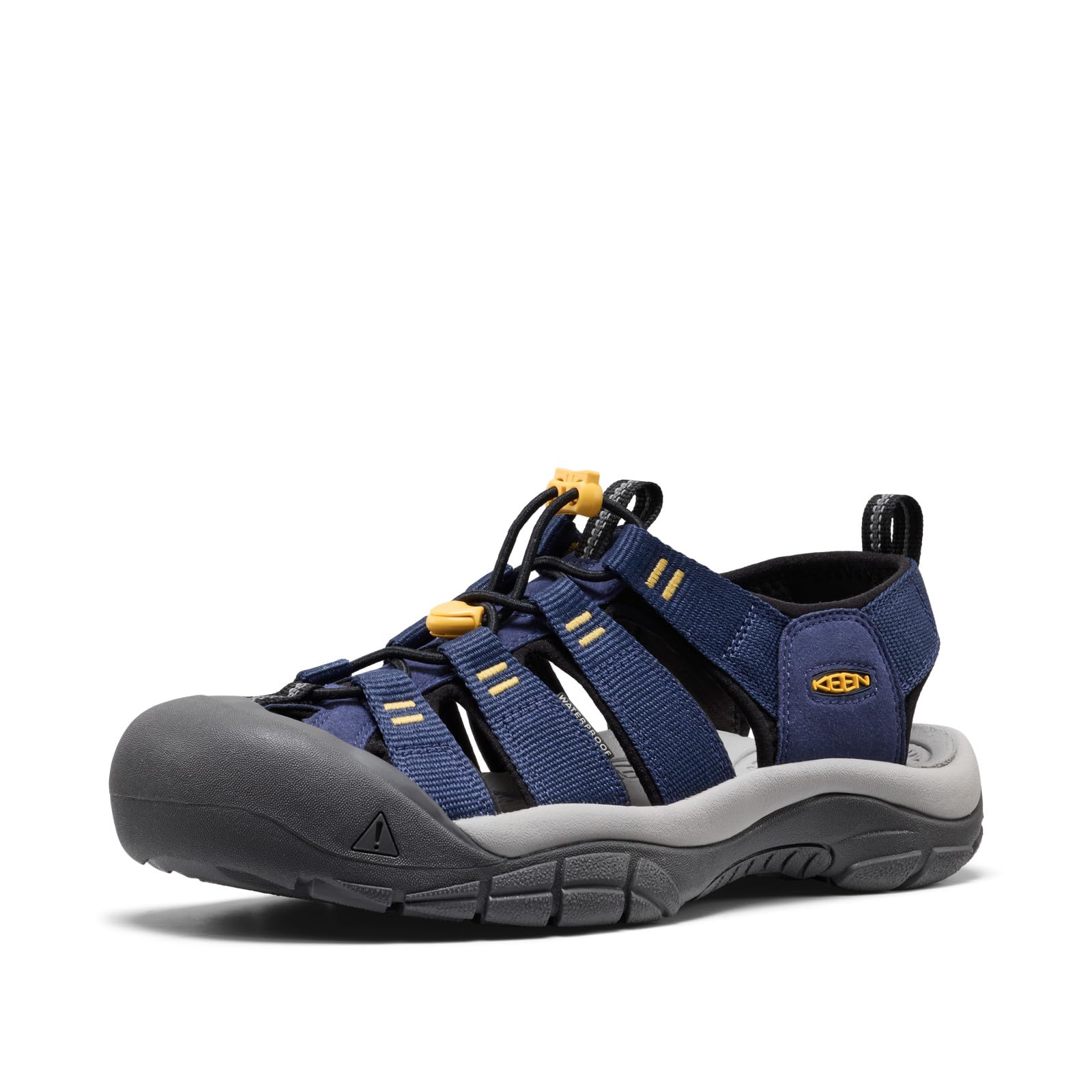KEEN Men's Newport H2 Closed Toe Water Sandals, Naval Academy/Keen Yellow, 14 Image