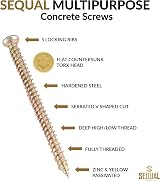 SEQUAL 100mm Concrete Screws Pack of 20 Torx Bit Included view 2