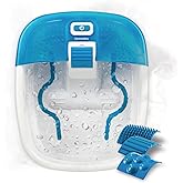 HoMedics Bubble Bliss Deluxe Foot Spa, Relaxing Bubble Foot Bath with Heat, Massage Nodes & 3 Pedicure Attachments, Removable