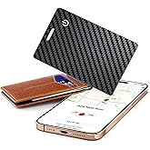 [Apple MFi Certified] Wallet Tracker Card with Apple Find My (iOS Only) Rechargeable Air Tracker Tags Bluetooth Wallet Finder IP68 Waterproof GPS Tracker Item Finder for Keys, Bags, Passport Black