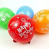50pcs 12inch Latex Balloons for Happy Birthday Party Beautiful Flowers Printed Birthday Balloon Decoration Multicolor (Birthd