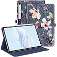 Fintie Case for Samsung Galaxy Tab S9 FE 5G 10.9 Inch/Tab S9 11 Inch 2023, Multi-Angle Viewing Protective Cover with Pocket, Auto Sleep/Wake, Blooming Hibiscus