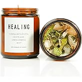 Healing Energy Candle, Negative Energy Cleansing,Soy Aromatherapy, Handmade Crystal Candle for Soothing.(Healing)