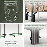 VOUNOT Firewood Log Rack with Waterproof Cover, 200x115x40 cm, Green view 6