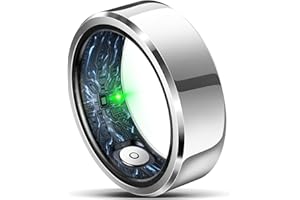 RIFESI Smart Ring for Women Men, Fashion Minimalist Fitness Ring & Sleep Tracker Ring with Heart Rate, SPO₂,Blood Pressure,5ATM Waterproof Health Ring, No Subscription,Women Gift(Size 8,Silver)