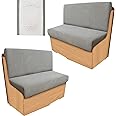 leepiya 2 Set Rv Cushion Covers Elastic Rv Seat Covers with 2 Backrest Covers 2 Bench Covers Machine Washable Universal Fit for Camper Cushion Covers Dinette Booth with 6 Anti Slip Straps Gray