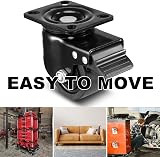 W B D WEIBIDA 3-Inch Heavy Duty Plate Swivel Caster Set of 4 with Brake view 6