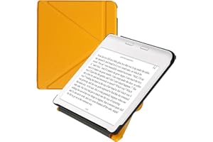 kwmobile Origami Case Compatible with Kobo Libra Colour Case - Slim PU Leather Cover with Stand - Radiant Yellow