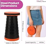 WedDecor Collapsible Telescopic Folding Stool Heavy Duty 440lb Orange view 2
