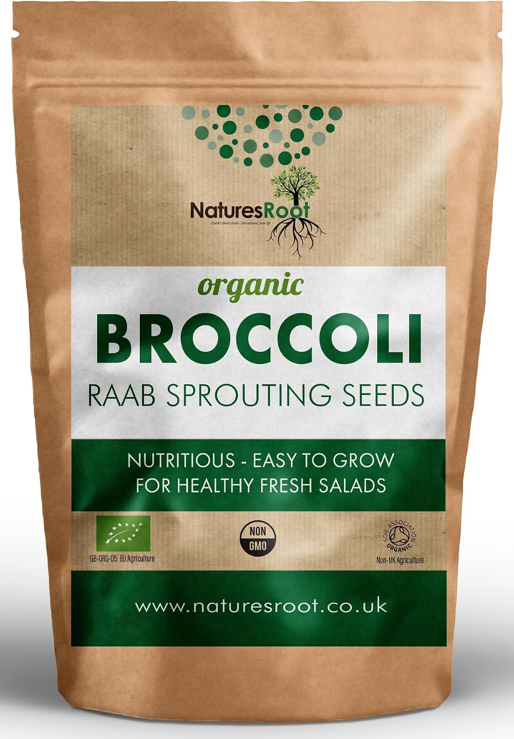 Natures Root Organic Broccoli Sprouting Seeds 250g Non GMO Microgreen