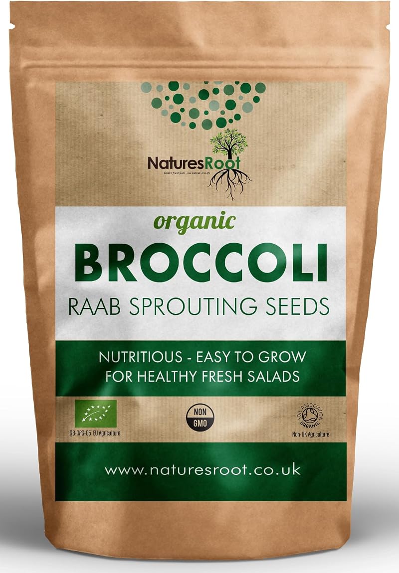Natures Root Organic Broccoli Sprouting Seeds 250g Non GMO Microgreen