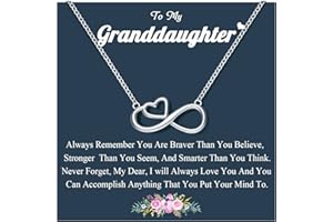 UNGENT THEM Infinity Heart Necklace for Granddaughter Birthday Valentines Graduation Confirmation Back to School Gifts for Teen Girls