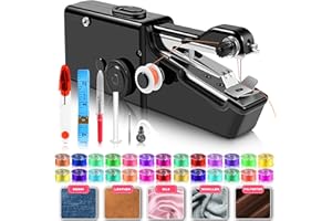 GOLAHEAD User-Friendly Cordless Handheld Sewing Machine for Beginners, Mini Sewing Machine with Accessories Kit for A Variety of Fabrics, Clothes Repair Easy A Must-Have for Home DIY