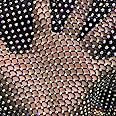 Creativesugar 47inx 17in Soft Stretch Mesh Fabric Elastic Sequin net with Rhinestone cuttable for Clothing Bag Making Party Decorations (Black Elastic net)