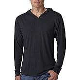Next Level Apparel mens Next Level Unisex Tri-Blend Long-Sleeve Hoody(N6021)-VINTAGE BLACK-XS