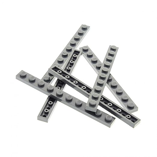 6 x Lego System Leiste Basic Bau Platte Stein 1x10 neu-dunkel grau für Set Star Wars 75054 75157 10188 10181 7189 10179 4477