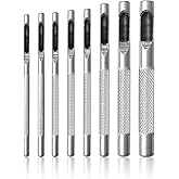 Leather Hole Punch Tool, 8 Pcs Hollow Leather Belt Hole Puncher 1.5-5mm Round Steel Hollow Punch Set for Leathers Belt Canvas