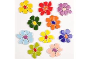 BUENOARTE 454g (1 LB) Mini Ceramic Pebbles Mosaic Tiles for DIY Crafts Art, Random Color Irregula Glazed Porcelain Ceramic Tiles for DIY Mosaic Art Craft Projects and Decorations (OP900)