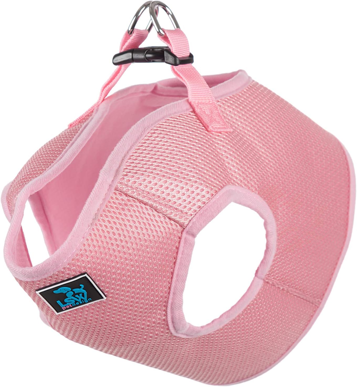 LSW Pet Design No Pull Small Dog Pet Harness Breathable Step In Mesh Harness Pink Medium