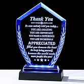 Movdyka Thank You Gift for Women Men, Engraved Crystal Appreciation Plaque | Appreciation Gifts for Teacher Nurse Coworker Leader Doctor, Gratitude Keepsake with Light Base, Home Office Desk Decor