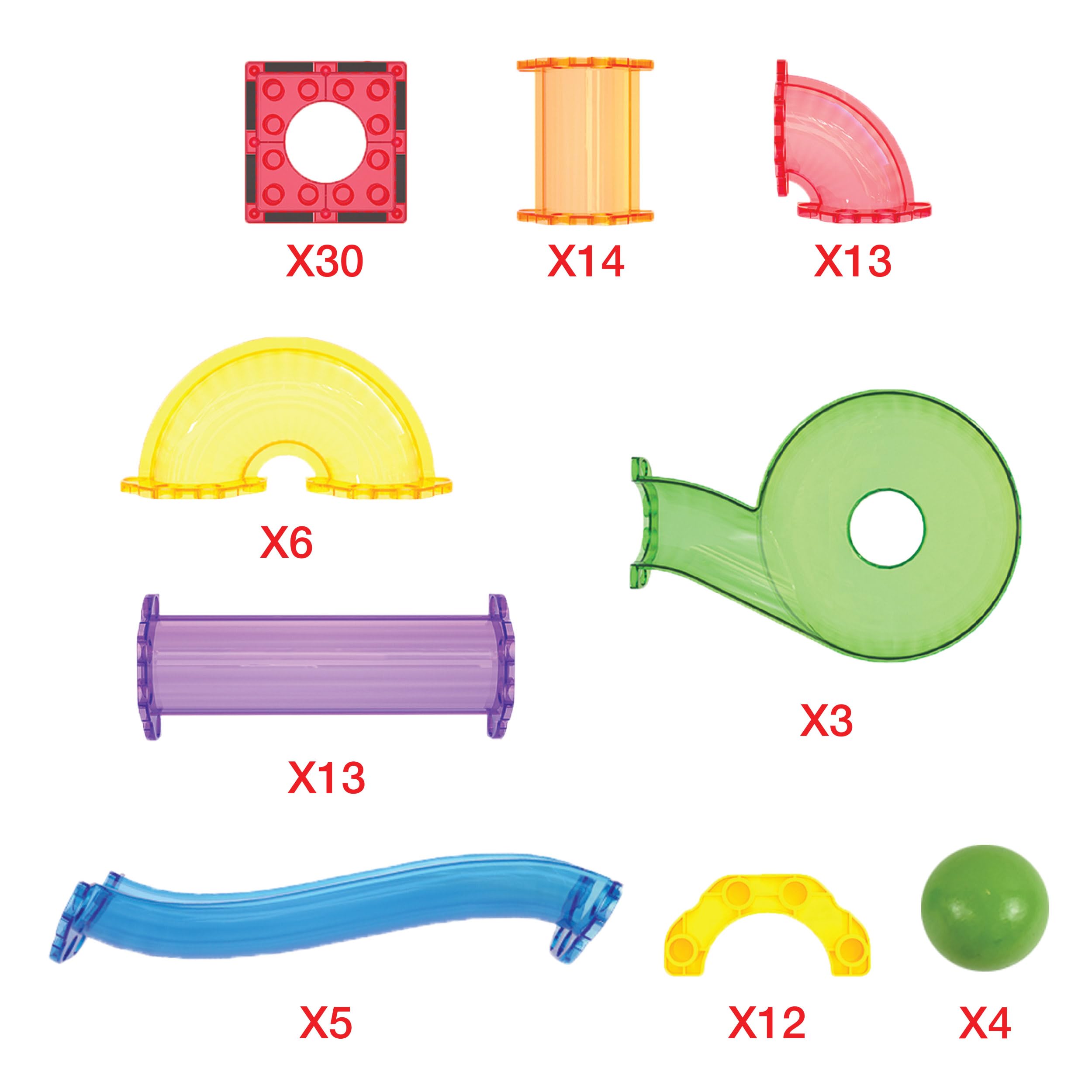 Everplay 100 Piece Marble Run Magnetic Building Toys Magnet Tile Construction Blocks STEM Learning Educational Toy Playset Toddlers Preschool Boys Girls Kids Children Unlimited Creations Age 3+ and Up