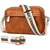 XFYKJIN full-grain leather Crossbody Bag. Vintage unisex crossbody with brass hardware, multiple pockets for work & travel.