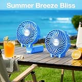 VersionTech Mini Handheld Fan Foldable Portable USB Rechargeable Blue view 7