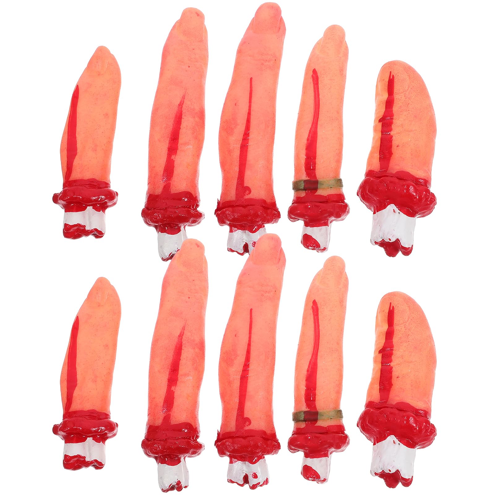 MAGICLULU 10Pcs Halloween Fake Fingers Realistic Severed Hand Props for Haunted House Festival Cosplay Tricky Toy Horror Decoration