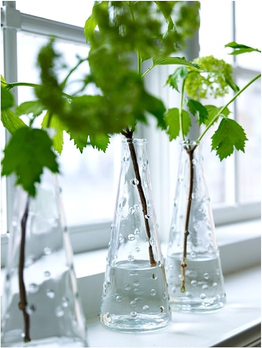 Amazon Com Bankhok Ikea Clear Knobby Glass Vase Snartig X3 Home