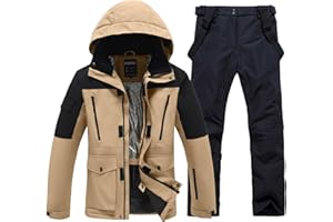 YEEFINE Men's Ski Suit Waterproof Snow Suits Two Piece Snowboard Jacket and Pants Set Outdoor Windproof Winter Warm Snowsuits