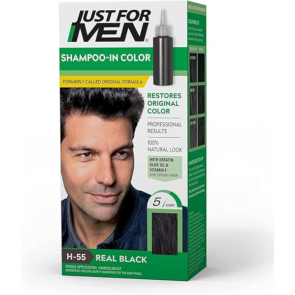 Amazon.com : JUST FOR MEN Hair Color H-55 Real Black 1 Each (Pack
