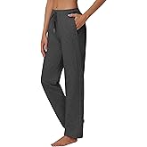 MIVEI Women's Cotton Straight Leg Sweatpants - French Terry Lounge Athletic Yoga Sweat Pants with Drawstring Zipper Pockets
