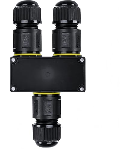 🔌 GOEDCH Conector Cable Impermeable IP68 3 Pines - Caja T Estanca Para Jardín, Exterior Y Subterráneo