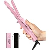 FARERY Mini Curling Iron for Short Hair, 1/2 Inch Travel Size Curling Iron Dual Voltage, Ceramic Mini Hair Curler with 3 Adjustable Temp, Auto-Off, Infused with Keratin & Argan Oil, with Storage Bag