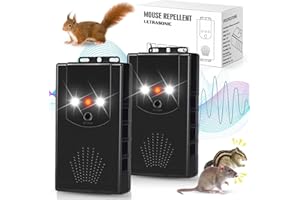 JAHY2TECH Under Hood Animal Repeller with Strobe Light & 3 Power Supply Methods, Safe Ultrasonic Pest Repellent Battery Operated Rodent Deterrent Keep Mice Rat Squirrel Away from 12V Car Engine Truck RV, 2 Pack