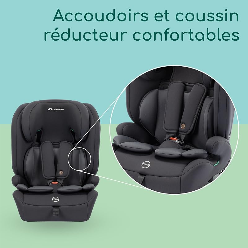 EverFix Plus i-Size, Siège Auto Évolutif, 76–150 cm, Full Black