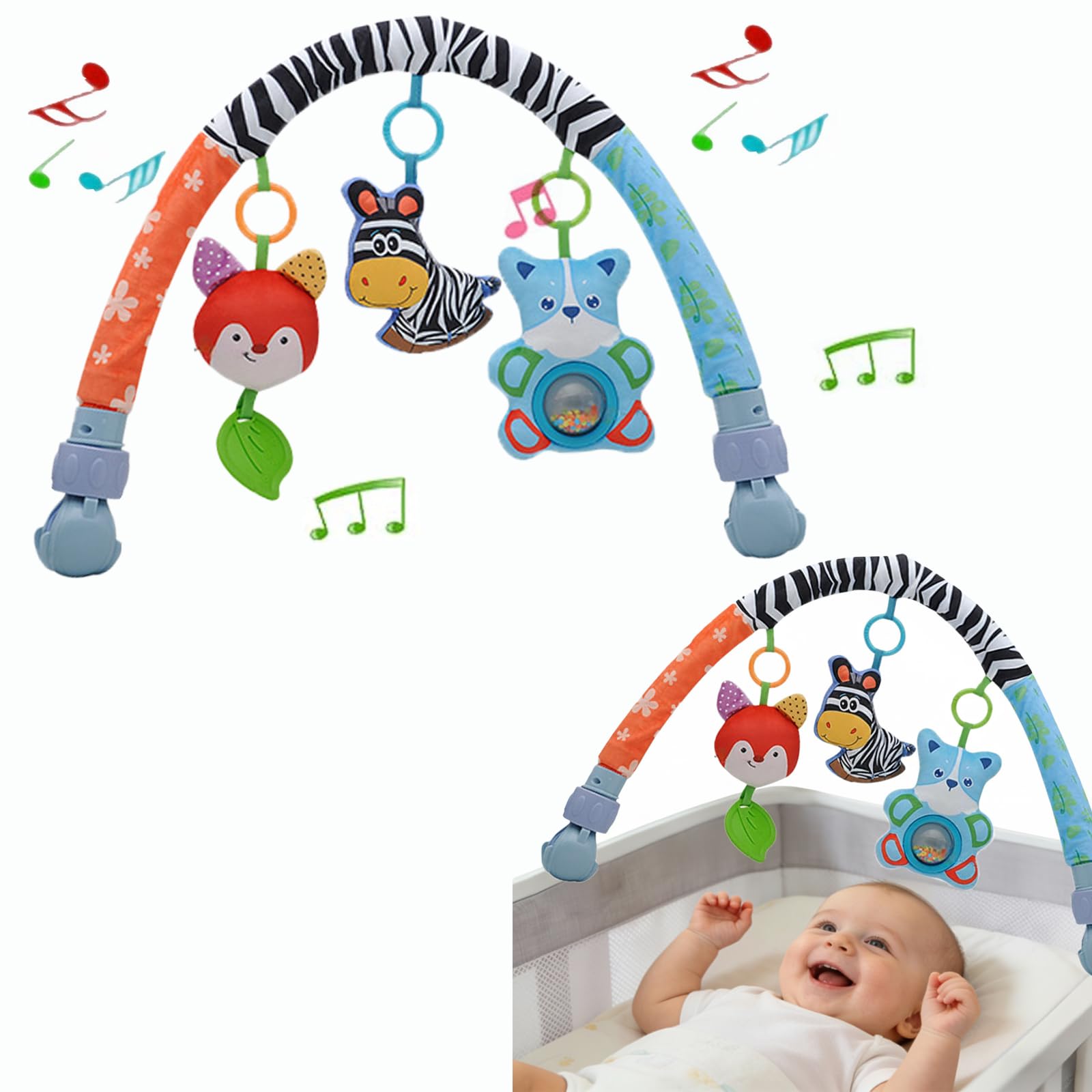 Pau1Hami1ton Baby Stroller Arch Toys, Car Seat Toys,Baby Gifts.S-19(Zebra-1)