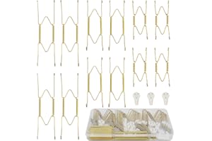 KAHIT Plate Hangers for The Wall, Plate Wall Hangers for Display Wall Plate Hangers Plate Holders for Displaying On Wall Plate Holder Platter Hangers for The Wall Plate Hanger (4"/6"/8" 12 Pack)
