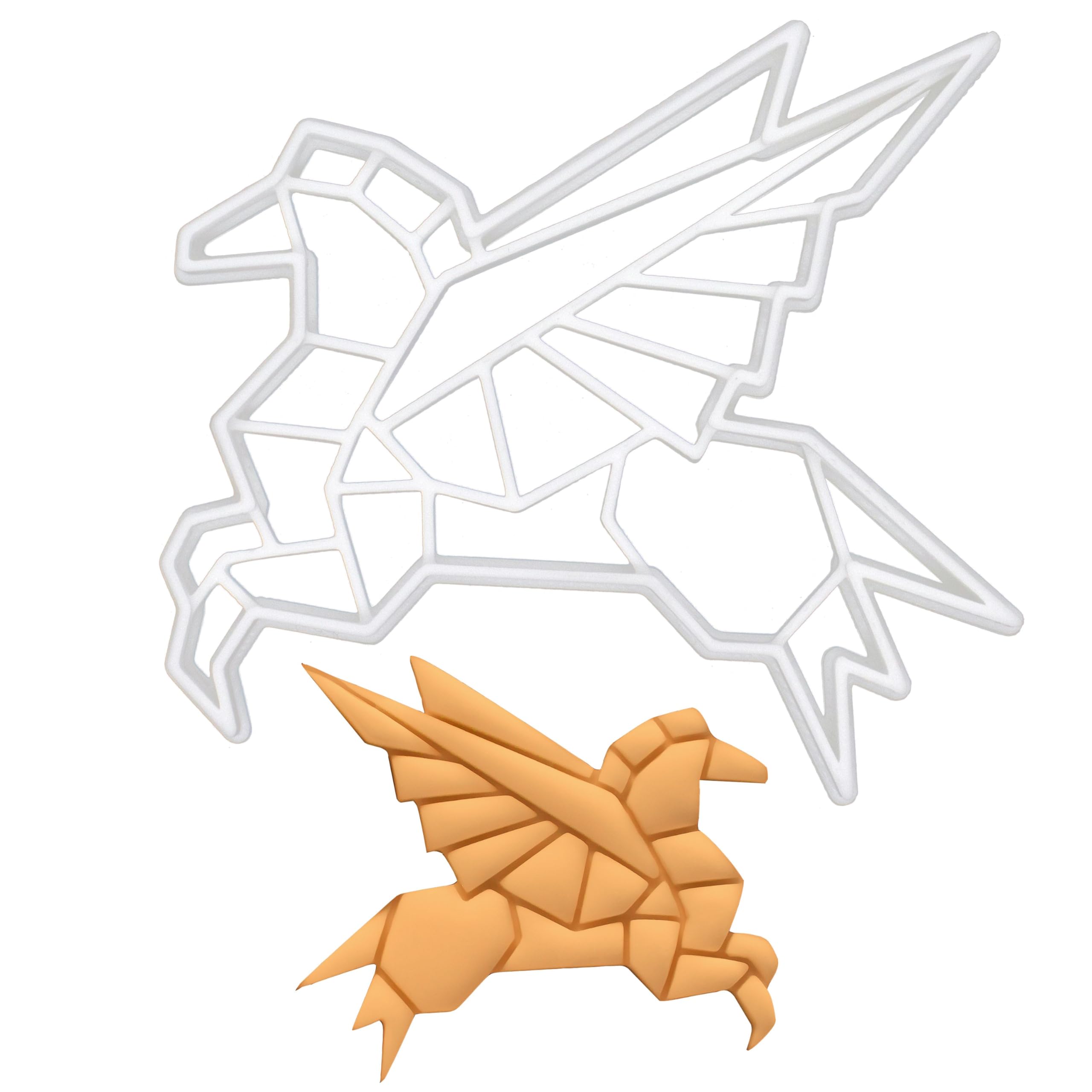BAKERLOGY Origami Pegasus Cookie Cutter - Detailed Biscuit Cutter Design for Baking and Crafts, Ideal on Fondant, Dough, Clay