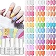 SAVILAND Gel Nail Polish Kit, 30 Colors Pastel Gel Polish Set with Base & Glossy Matte Top Gel Manicure Nail Art Starter Set for Salon Home, Gifts for Women