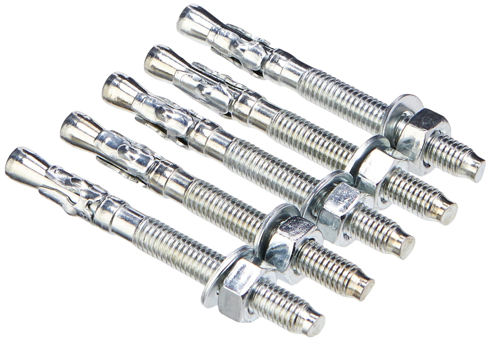 AHC K-ZYTB880B5 M8 x 80 mm Through Bolts - Zinc Plated (Pack of 5)